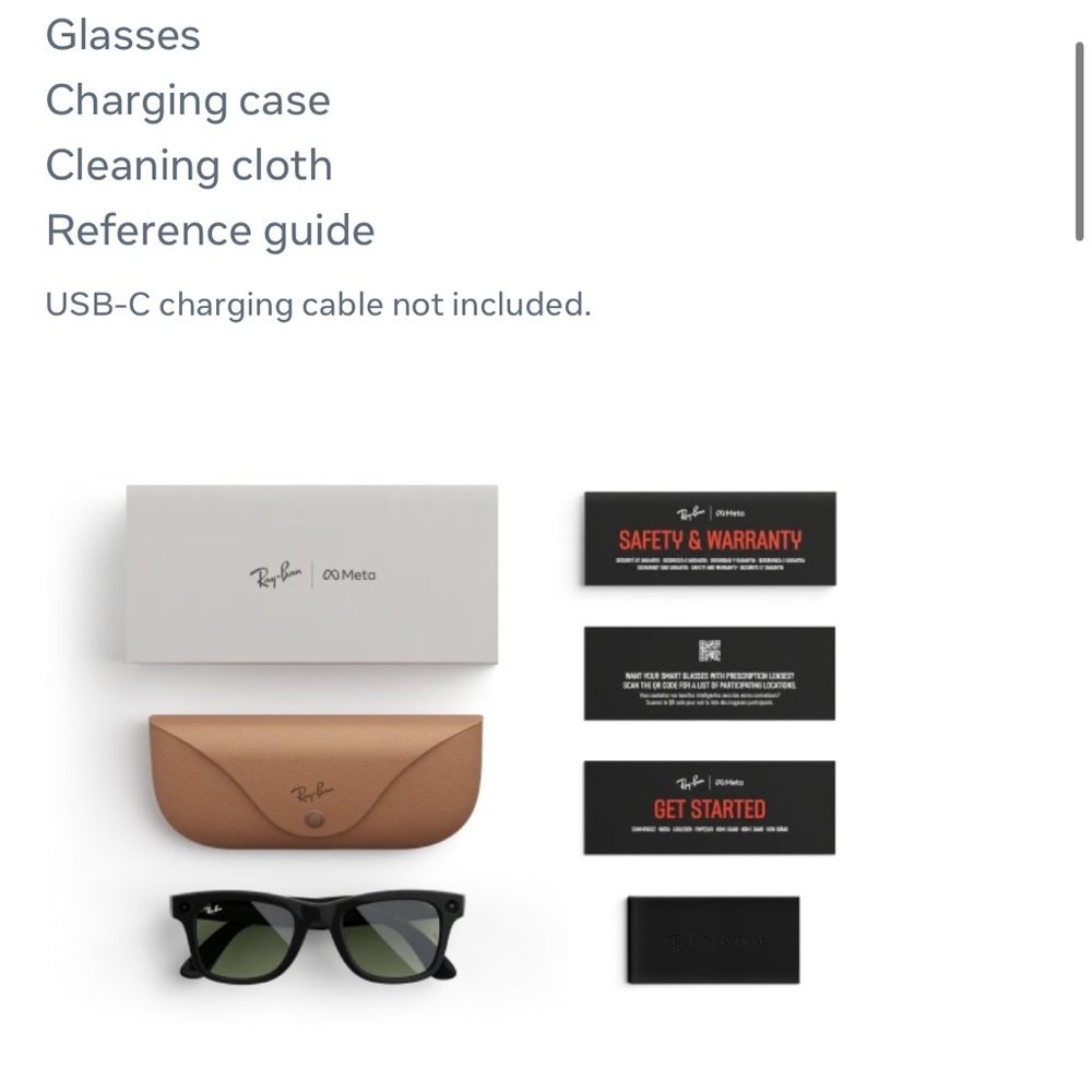 Ray-Ban Meta Wayfarer Gen 2 Matte Black Clear Lenses Smart Glasses New